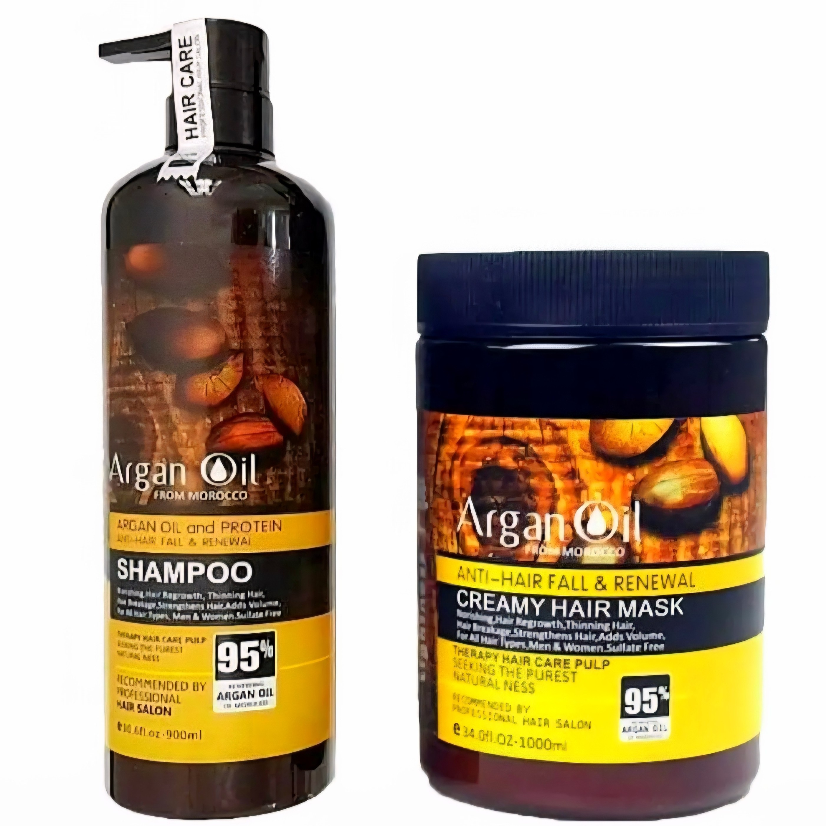 شامپو مو لایتنس مدل argan حجم 900 میل به همراه ماسک مو لایتنس مدل argan oil حجم 1000 میل